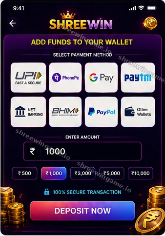 ShreeWin deposit screen