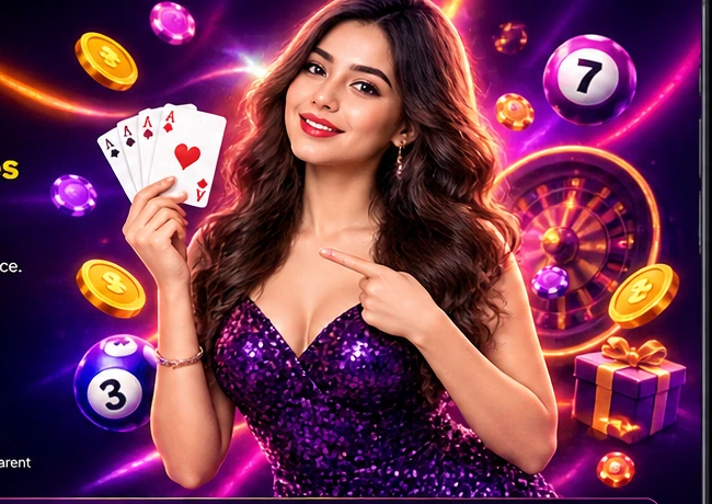 Gaming platform hero with lottery and casino styling